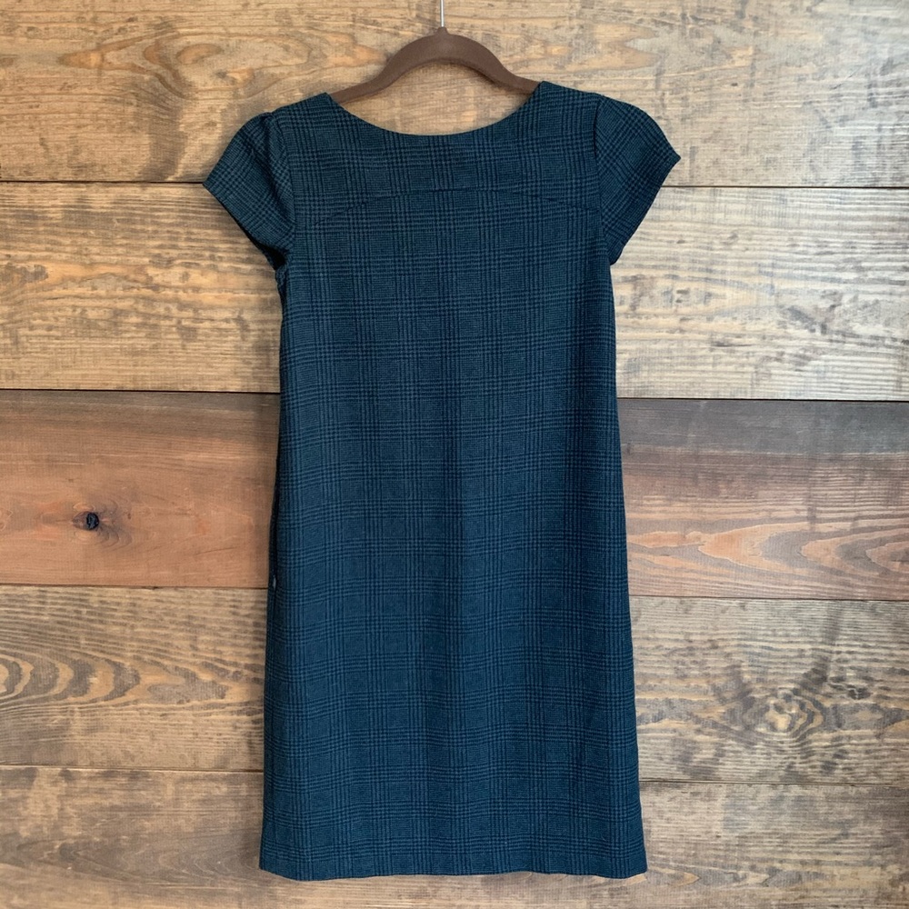 Gap Gray Plaid Wool Shift Dress - Picture 2 of 8
